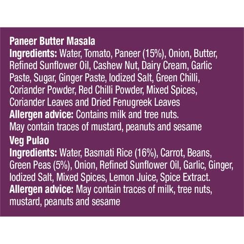 MTR Minute Meals - Paneer Butter Masala & Veg Pulao Combo, 375 g-3.webp